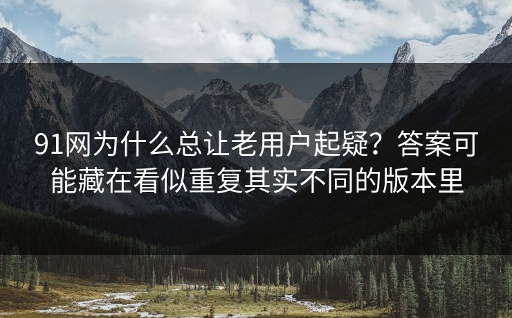 91网为什么总让老用户起疑？答案可能藏在看似重复其实不同的版本里